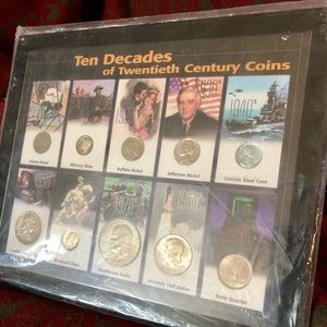 Vtg set Ten Decades of 20th Century Coins, sealed